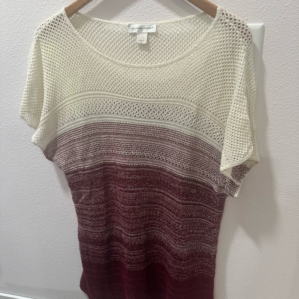 Christopher & Banks Cream Textured Knit Top